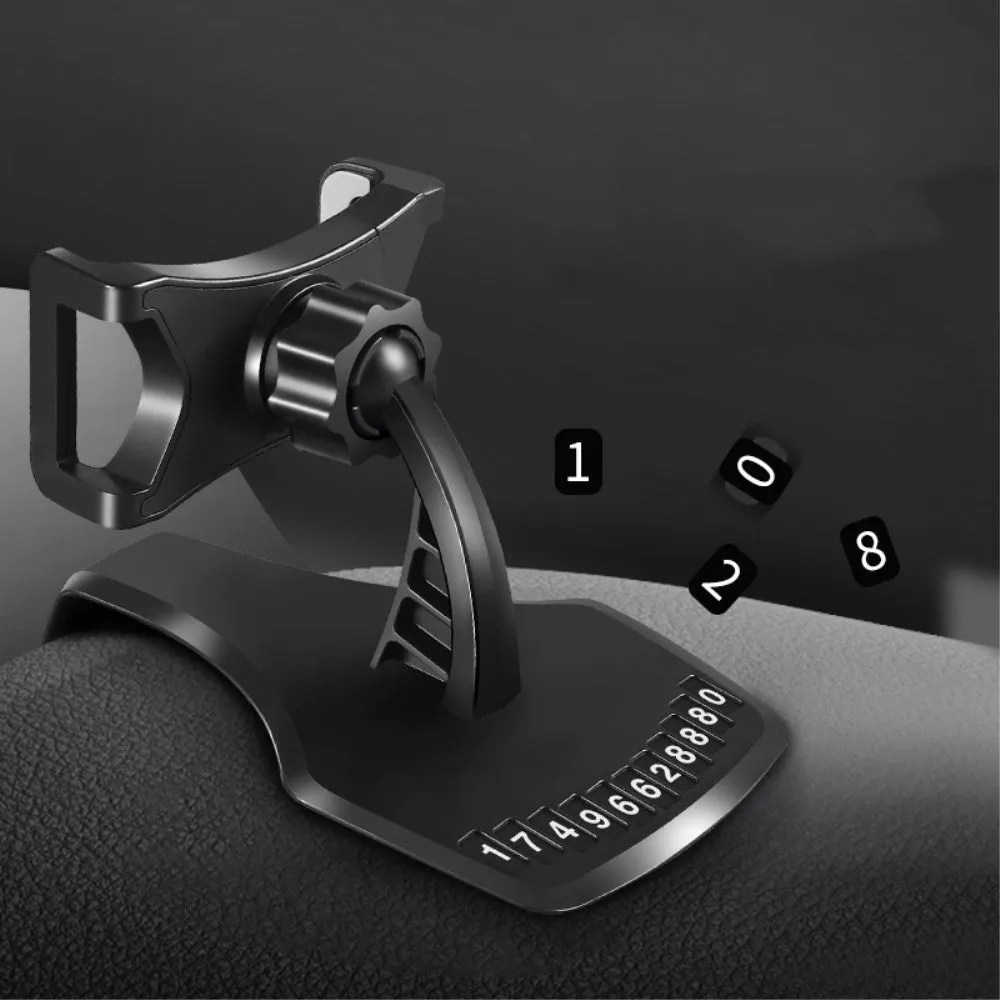 3 in 1 Car GPS Smartphone Holder: Dashboard / Visor Clamp   AC Grid Clip for KARBONN AURA SLEEK PLUS (2018) - Black