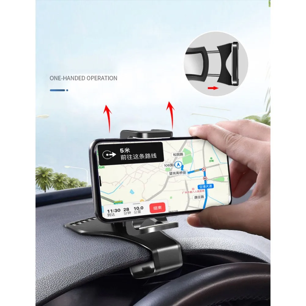 3 in 1 Car GPS Smartphone Holder: Dashboard / Visor Clamp   AC Grid Clip for KARBONN AURA SLEEK PLUS (2018) - Black