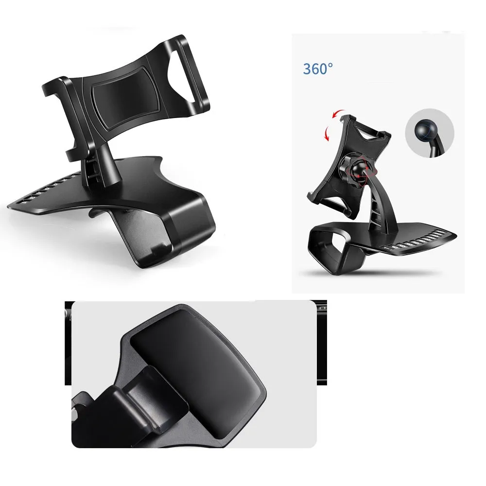 3 in 1 Car GPS Smartphone Holder: Dashboard / Visor Clamp   AC Grid Clip for KARBONN AURA SLEEK PLUS (2018) - Black