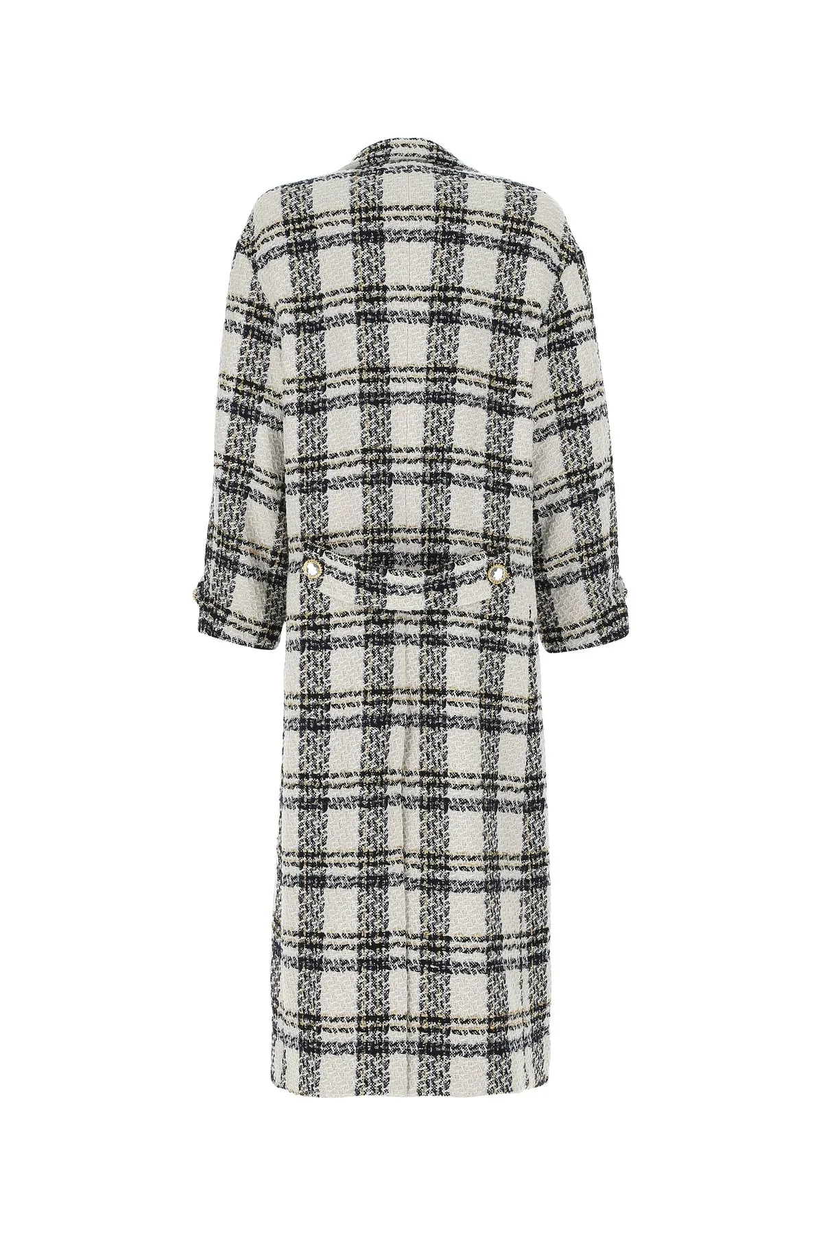 Alessandra Rich Crystal Button Double-Breasted Coat