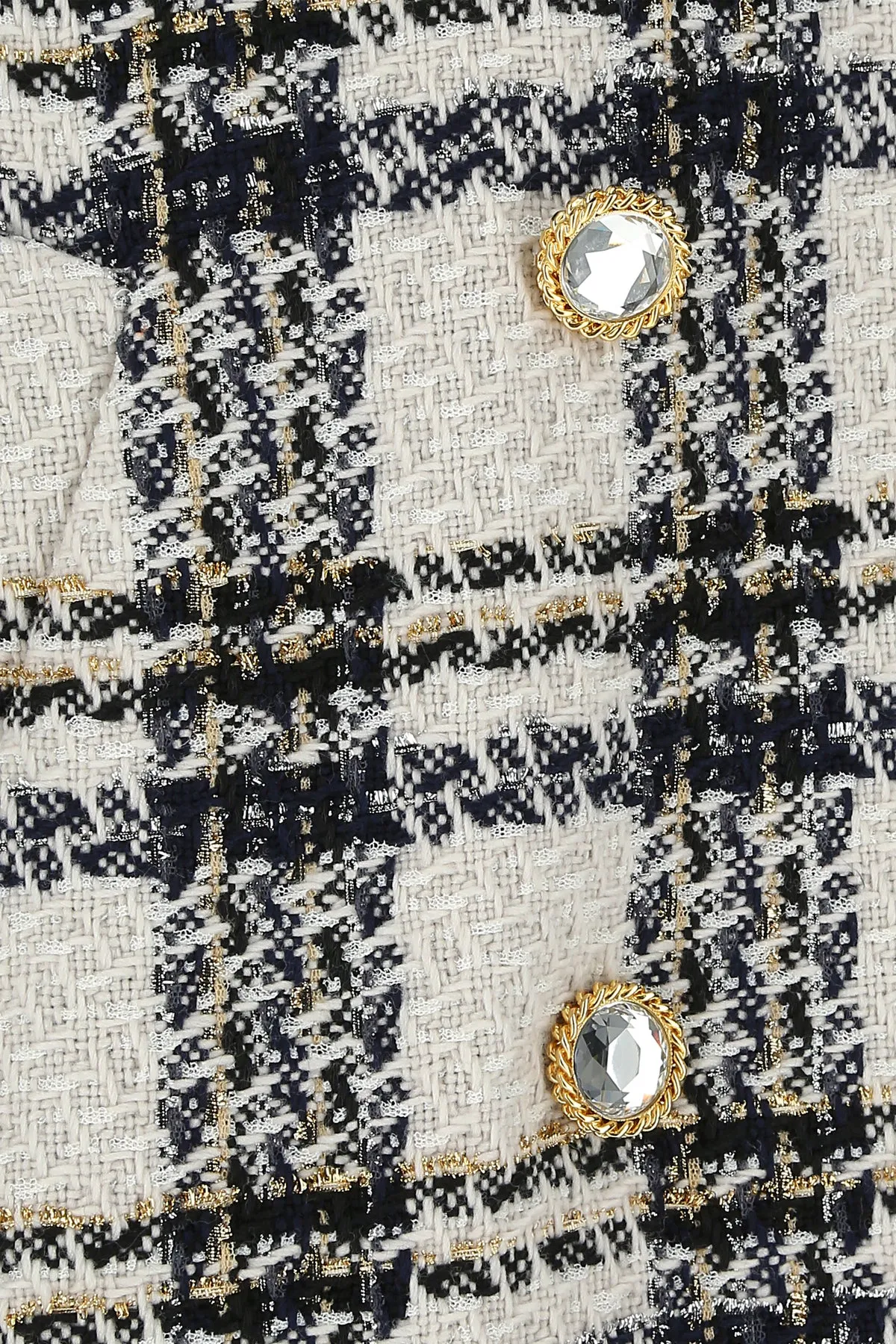 Alessandra Rich Crystal Button Double-Breasted Coat