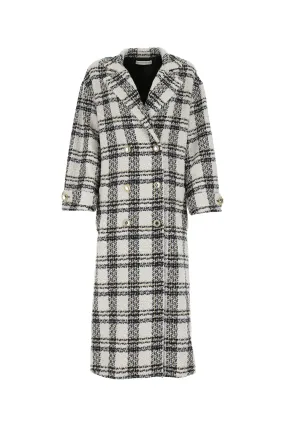 Alessandra Rich Crystal Button Double-Breasted Coat