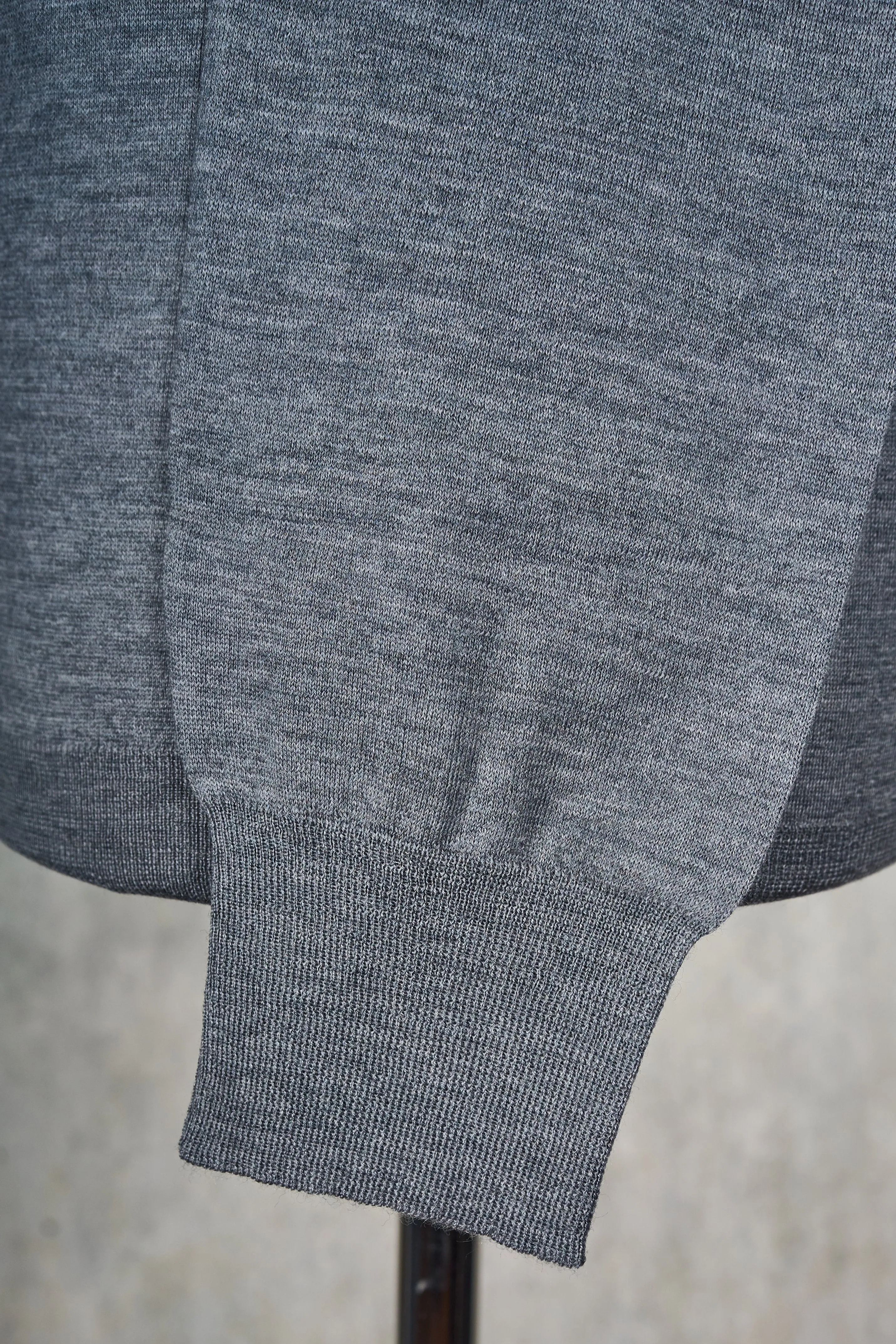 Ascot Chang Grey Extra-Fine Merino Wool Polo