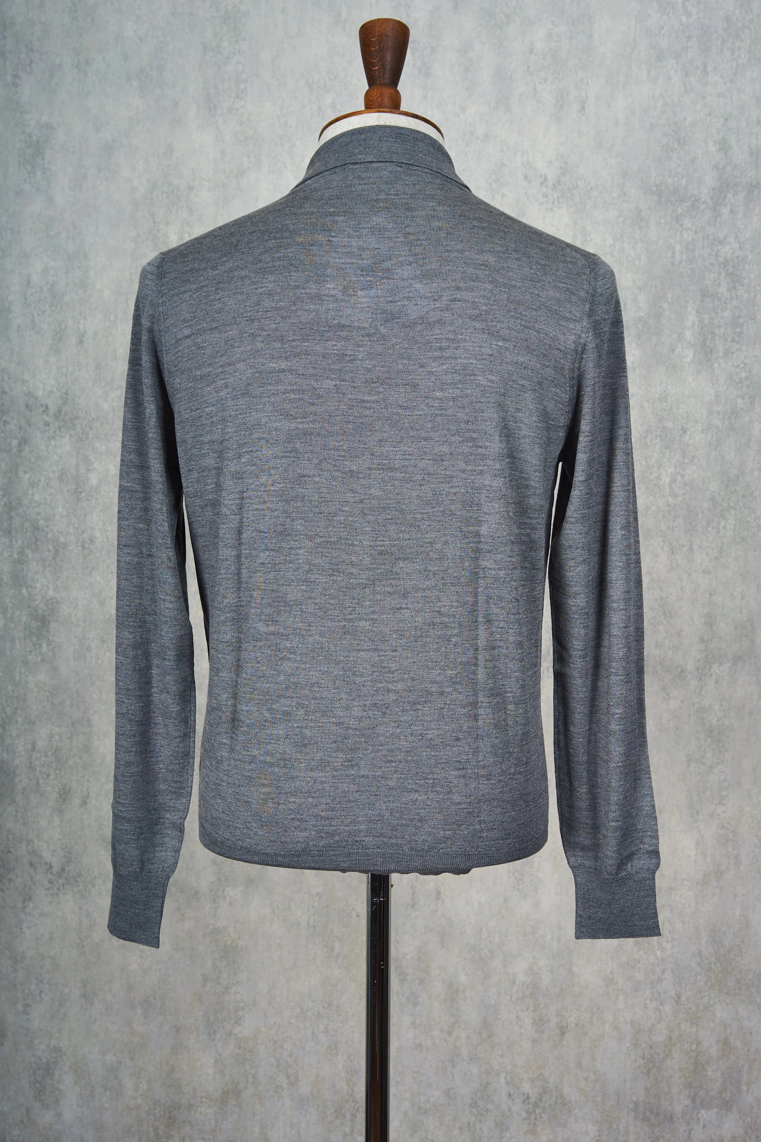 Ascot Chang Grey Extra-Fine Merino Wool Polo