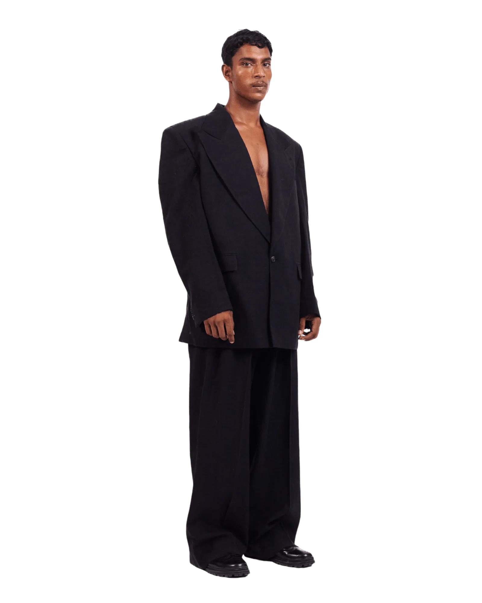 BLACK KHADDAR BLAZER
