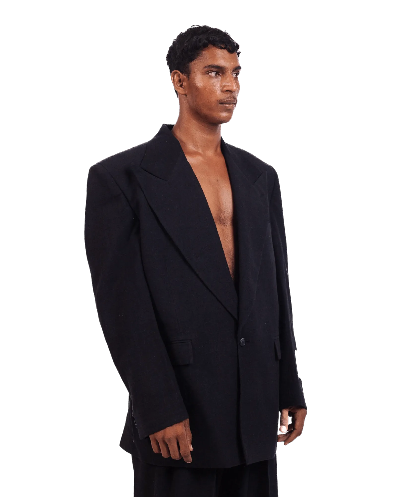 BLACK KHADDAR BLAZER