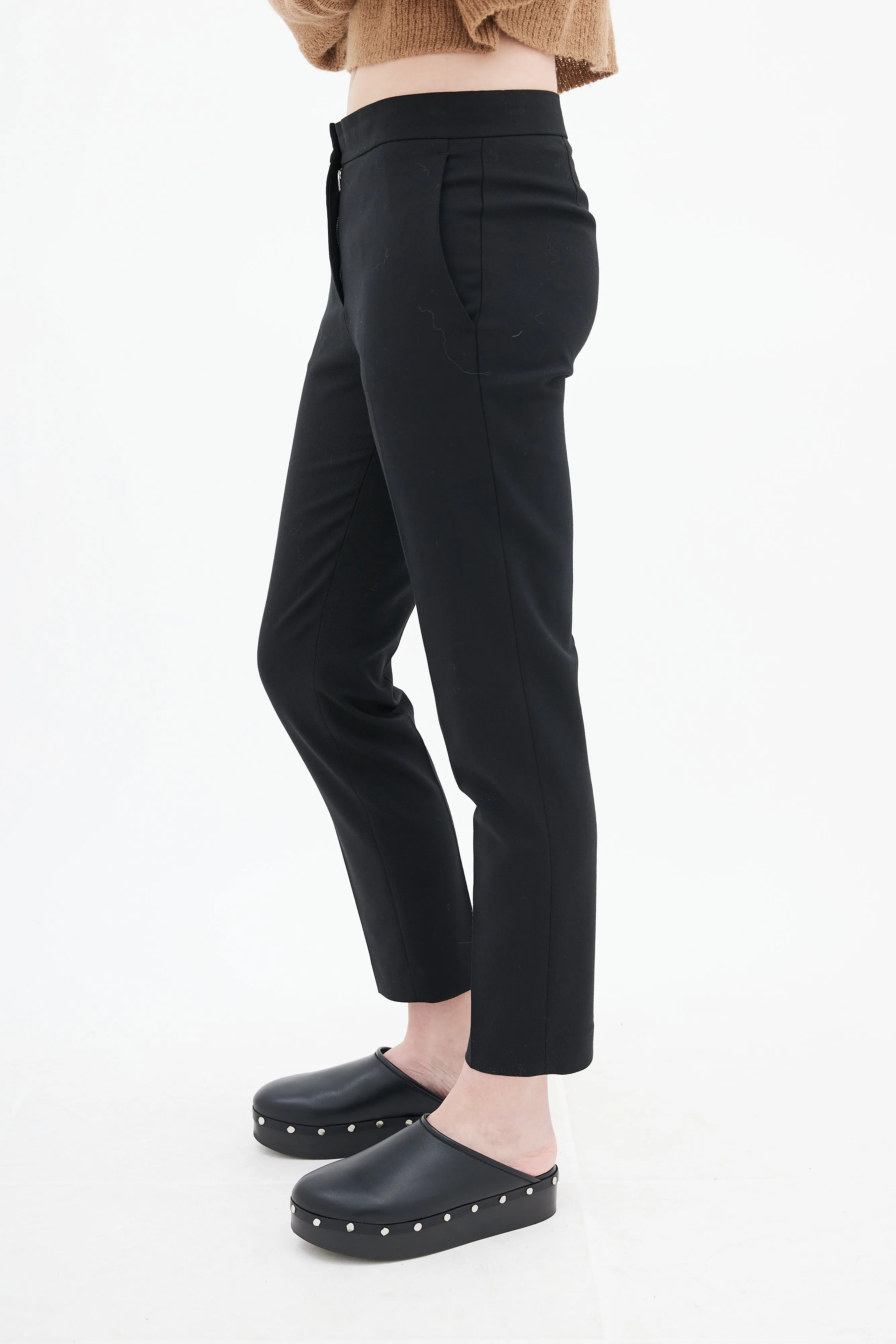 Black Wool Saville Trouser