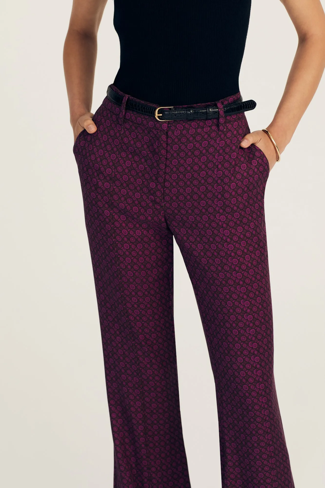 Cami High Rise Flare Pant - Bordelaise Multi