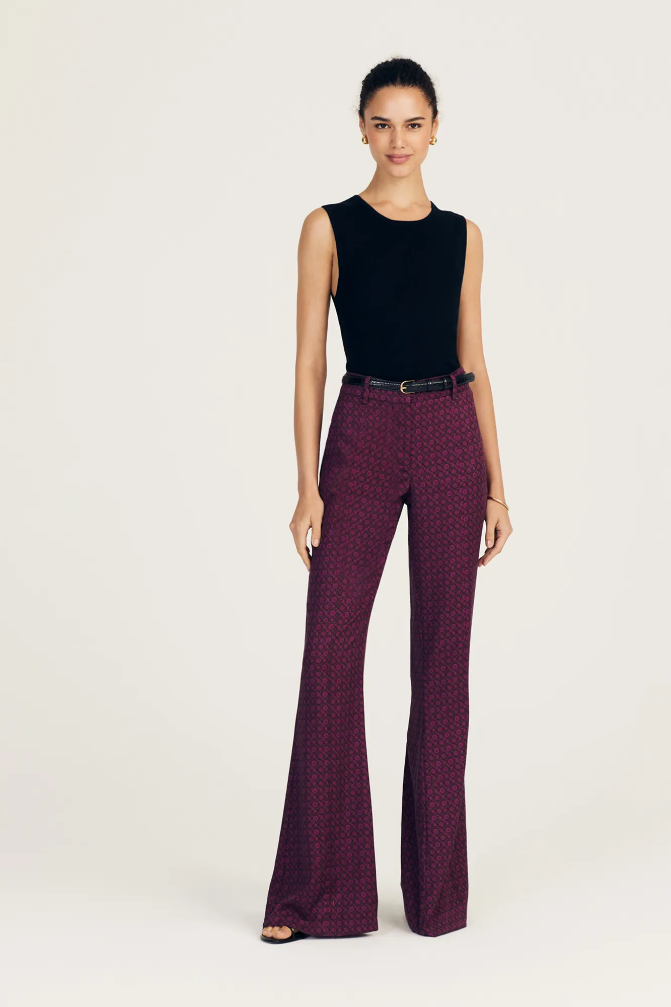 Cami High Rise Flare Pant - Bordelaise Multi