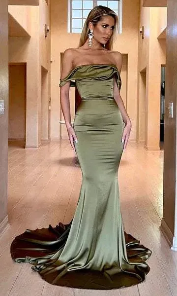 Decorative Green Evening Dress