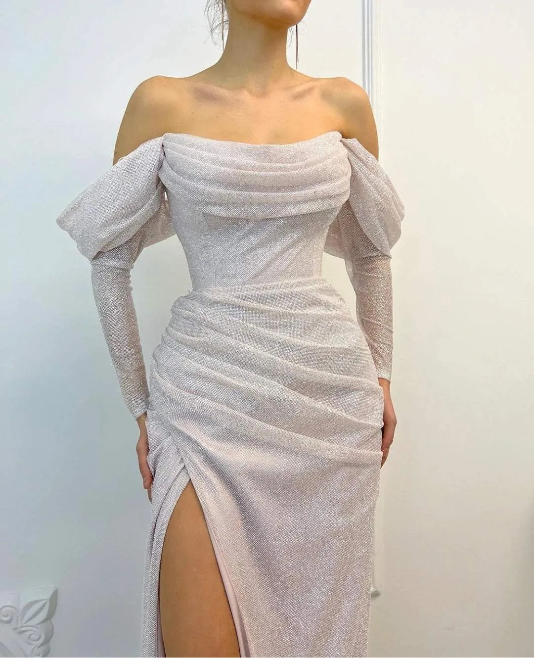 Delicate Off White Evening Dress