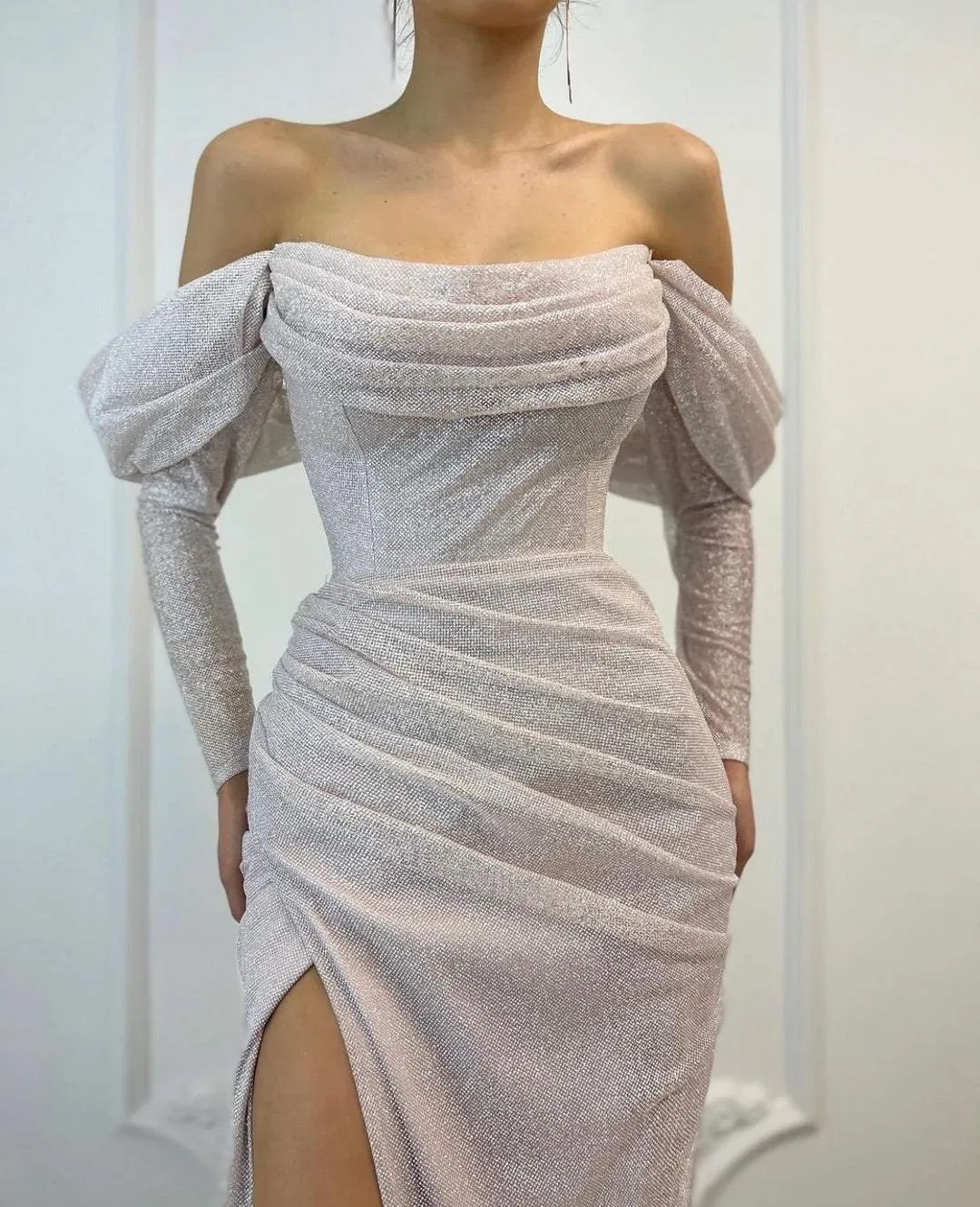 Delicate Off White Evening Dress