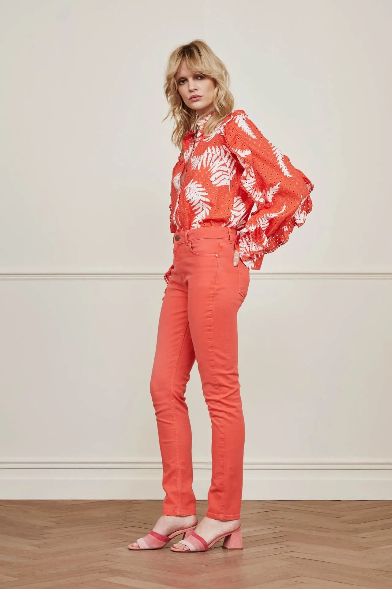 Fabienne Chapot Eva Slim Trousers - Hot Coral