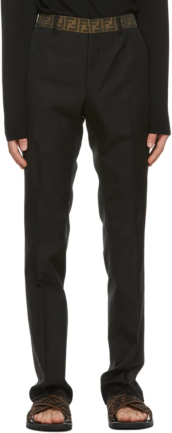 Fendi Black Twill 'Forever Fendi' Trousers