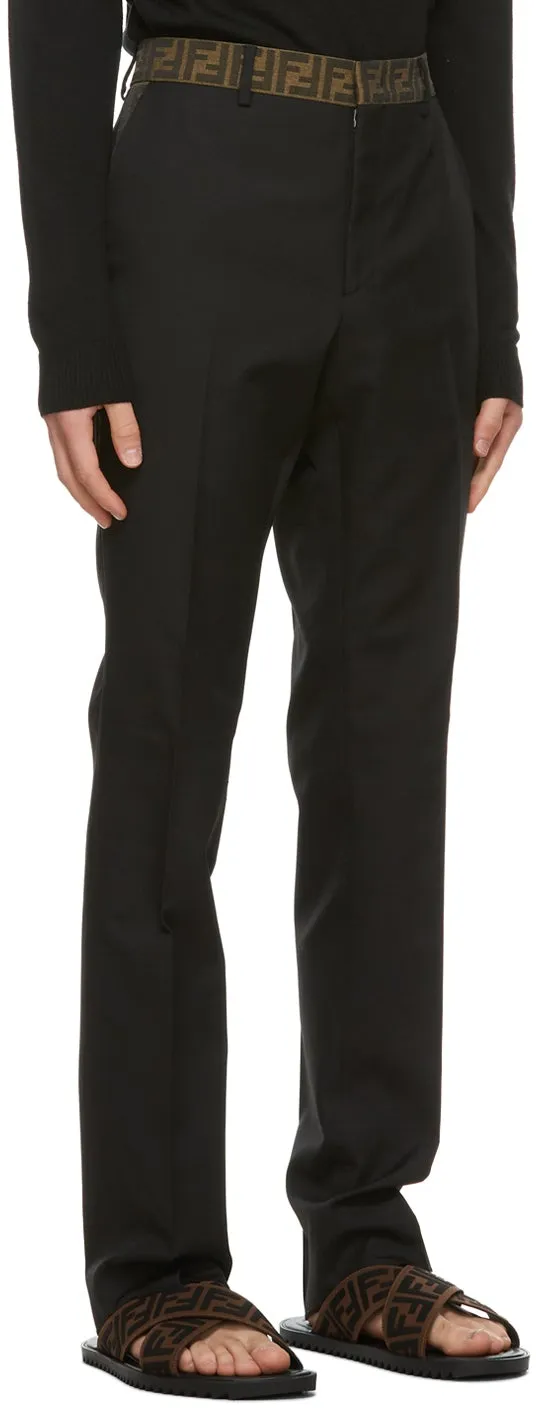 Fendi Black Twill 'Forever Fendi' Trousers