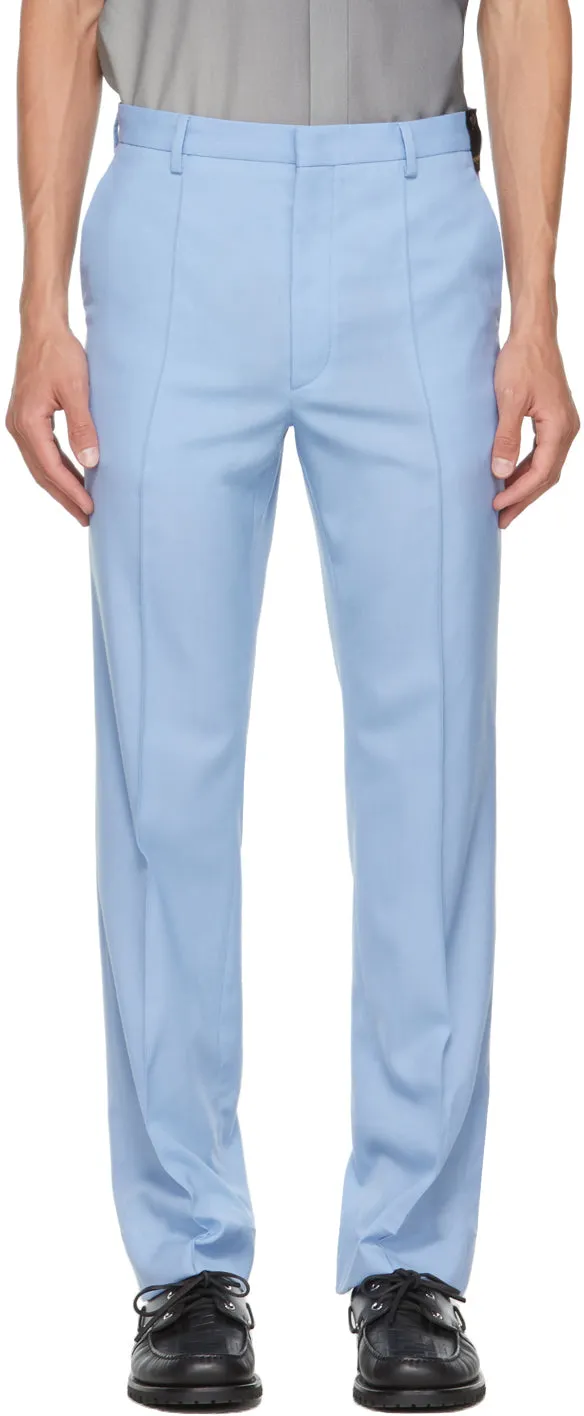 Fendi Blue Virgin Wool Trousers