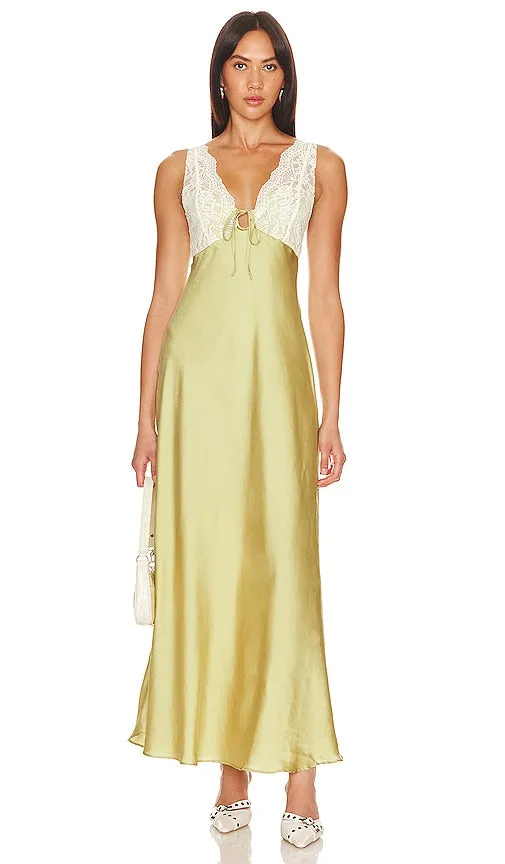 Free People x REVOLVE x Intimately FP Country Side Maxi In Palm Leaf Combo in Sage