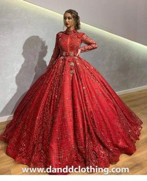 Luxury Evening Dress Ballgown Red