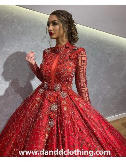 Luxury Evening Dress Ballgown Red
