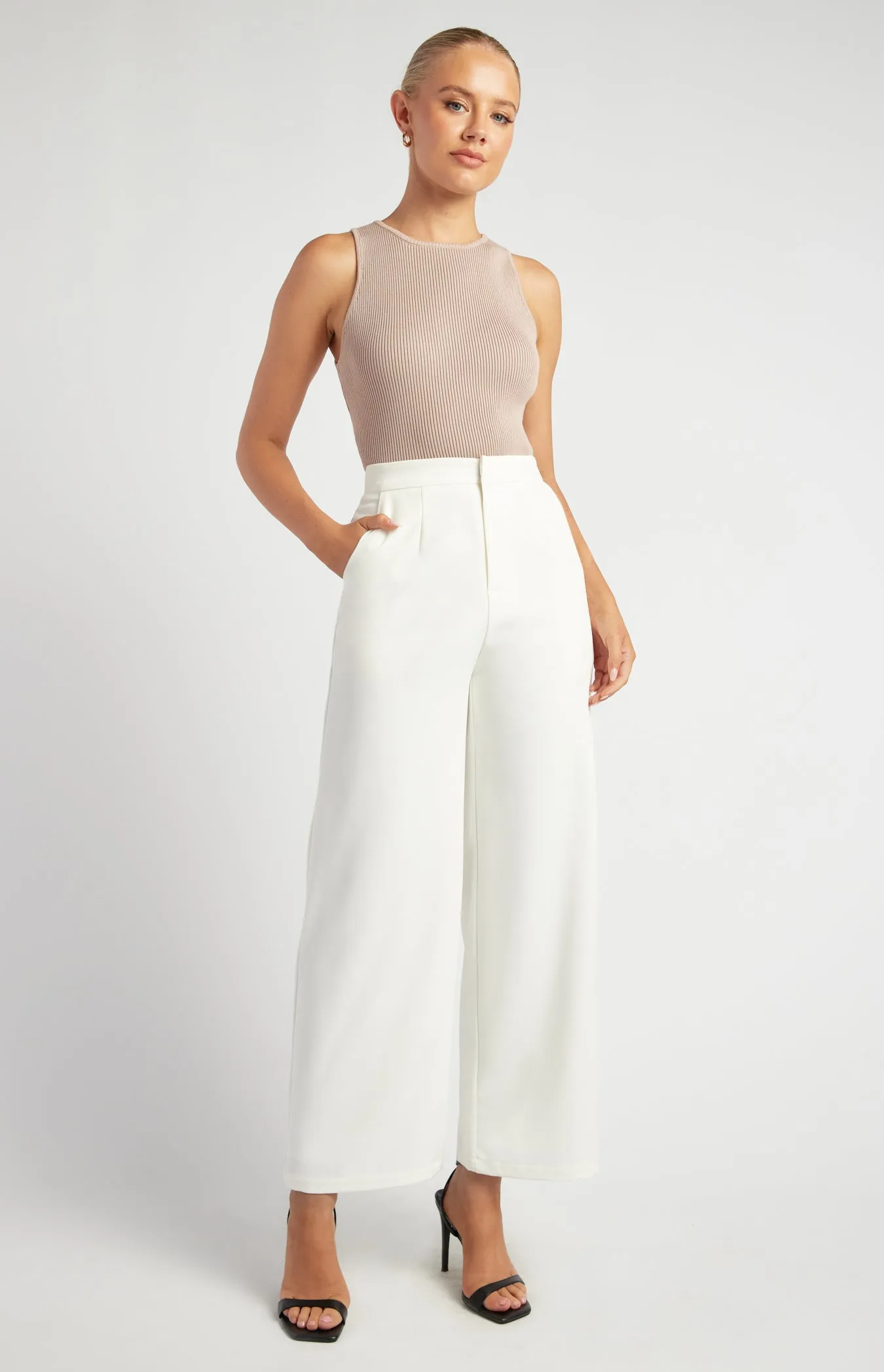 Margaux Straight Leg Pants - White