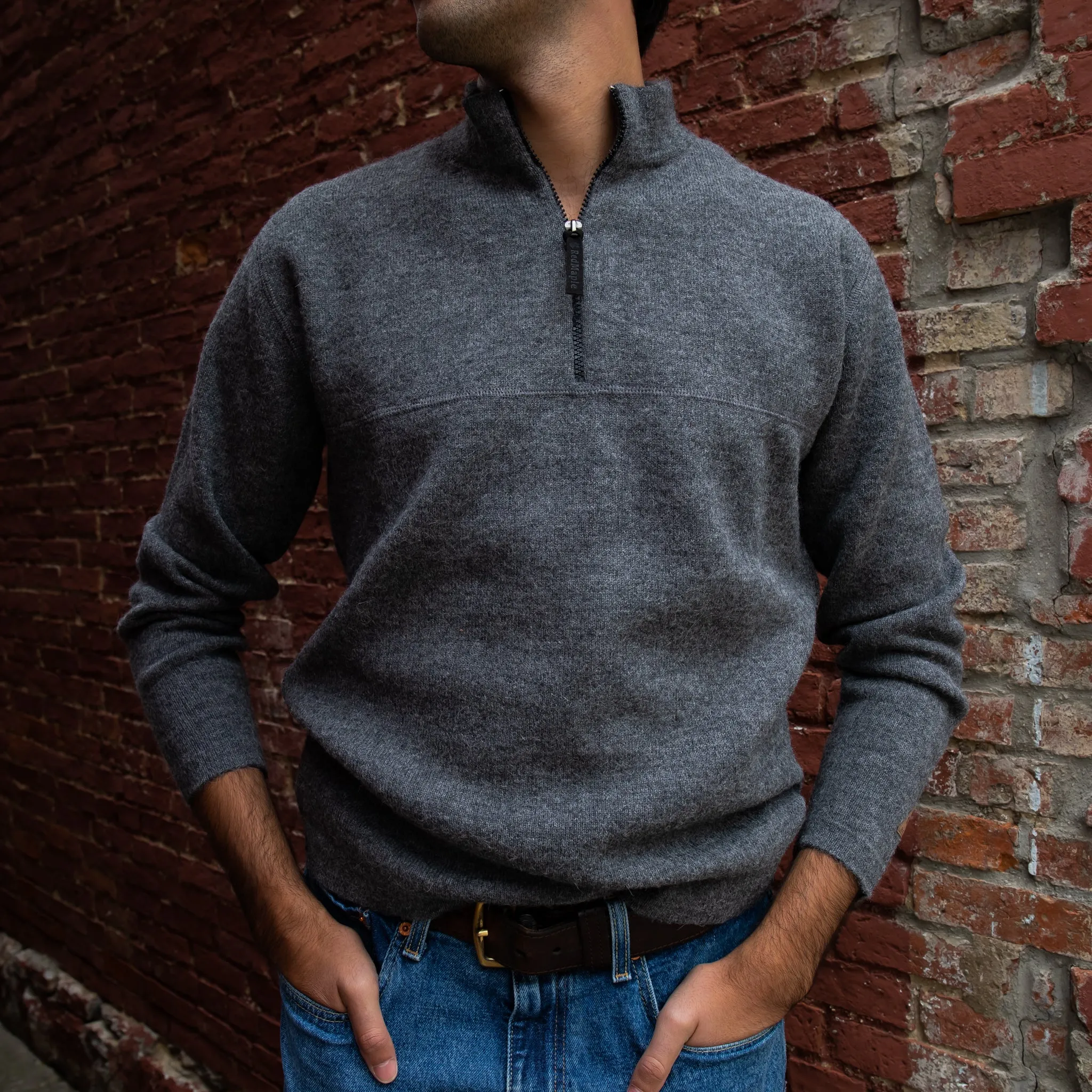 Mens Bucksport Half-Zip Alpaca Sweater