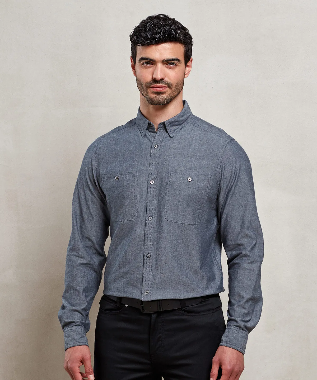 Mens Chambray shirt organic and Fairtrade certified | Indigo Denim