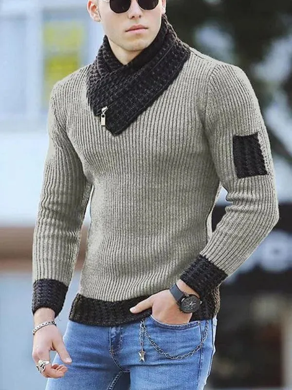 Men's Rib Shawl Collar Sweater