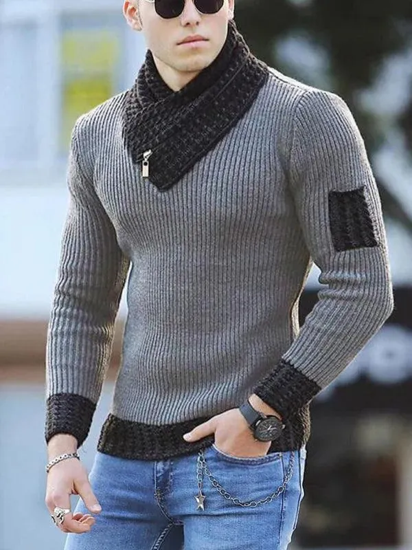 Men's Rib Shawl Collar Sweater