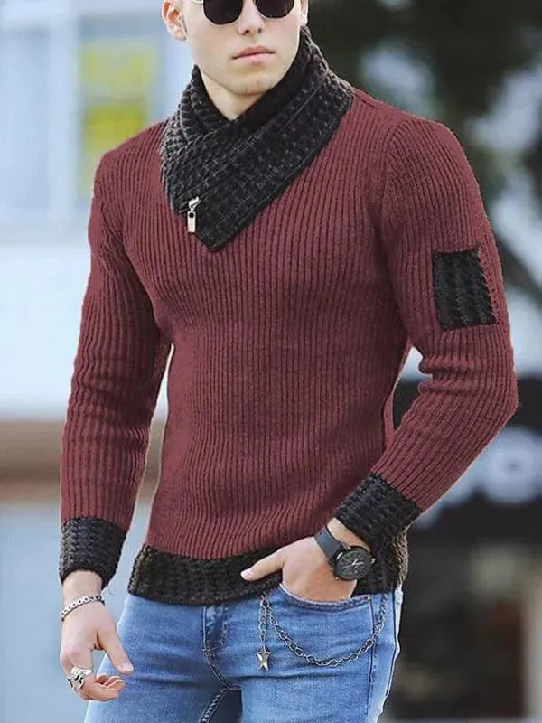 Men's Rib Shawl Collar Sweater