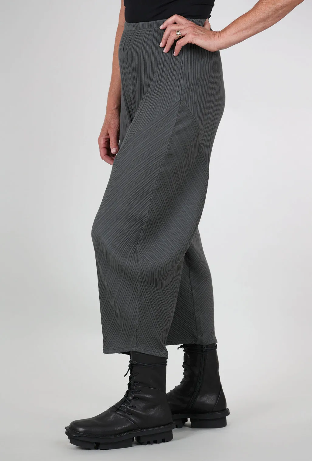 Micropleat Lantern Pant, Charcoal