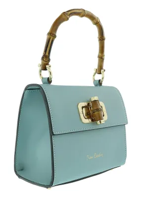 Pierre Cardin Light Blue Leather Small Vintage Structured Satchel Bag