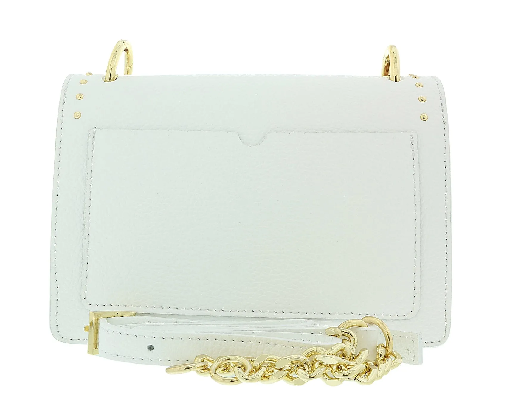 Pierre Cardin White Leather Medium Structured Acetate Strap Shoulder Bag