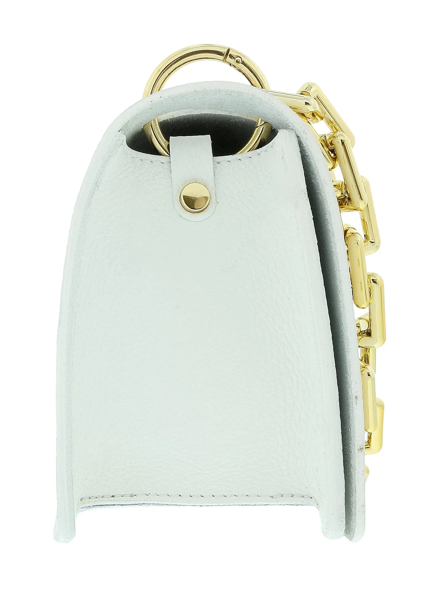 Pierre Cardin White Leather Medium Structured Acetate Strap Shoulder Bag