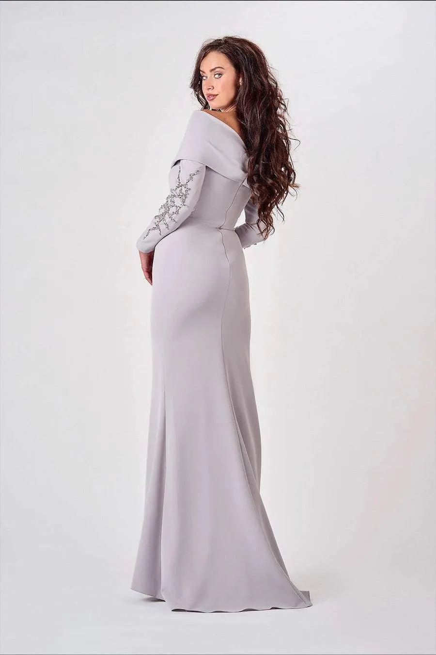 Pinkish Silver Evening Dress