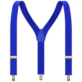 Royal Blue Slim Suspenders for Men & Women Boys & Girls Y-back Shape 1 inch wide