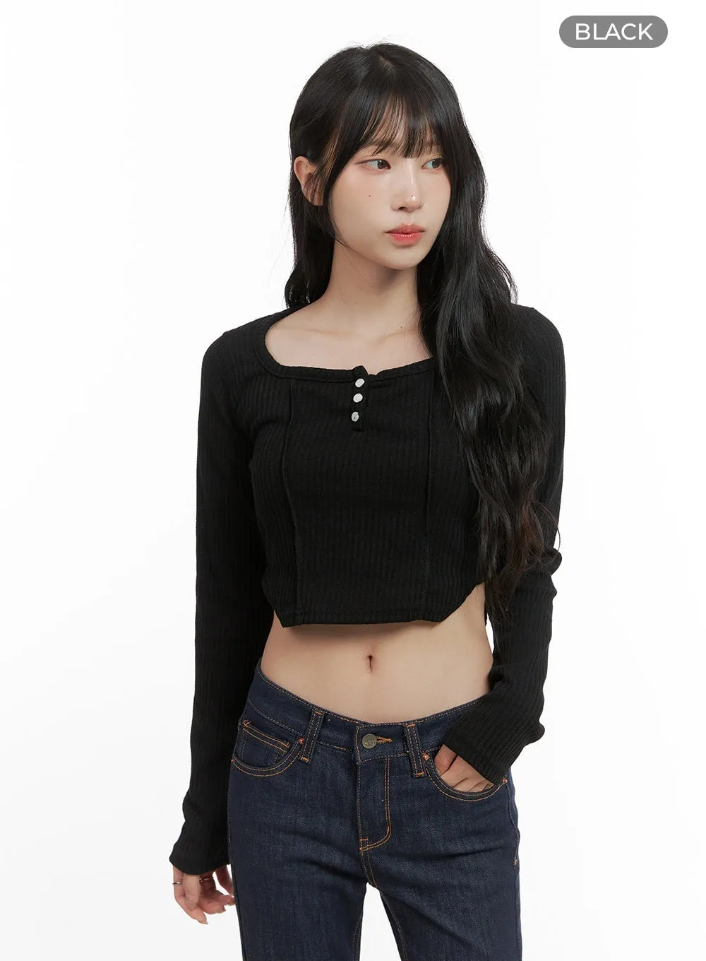 Scoop Neck Structured Crop Top CG421