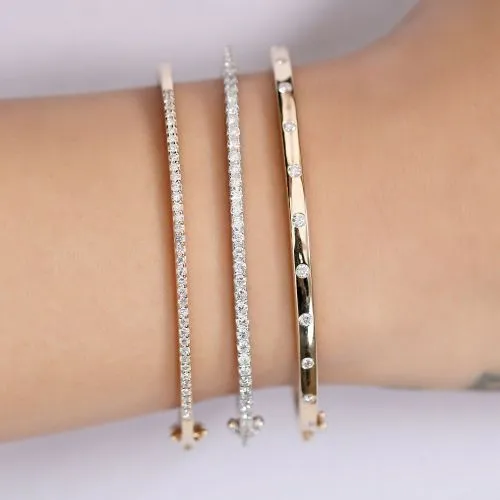 Sleek White Diamond Bangle