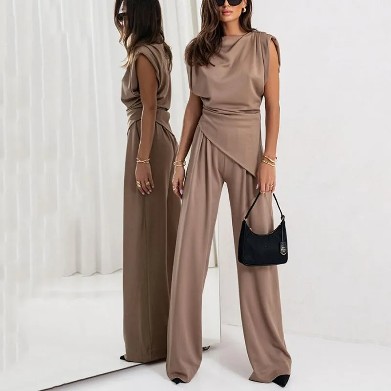 💕Spring New💕 Women’s Elegant Solid Color Two-Piece Set