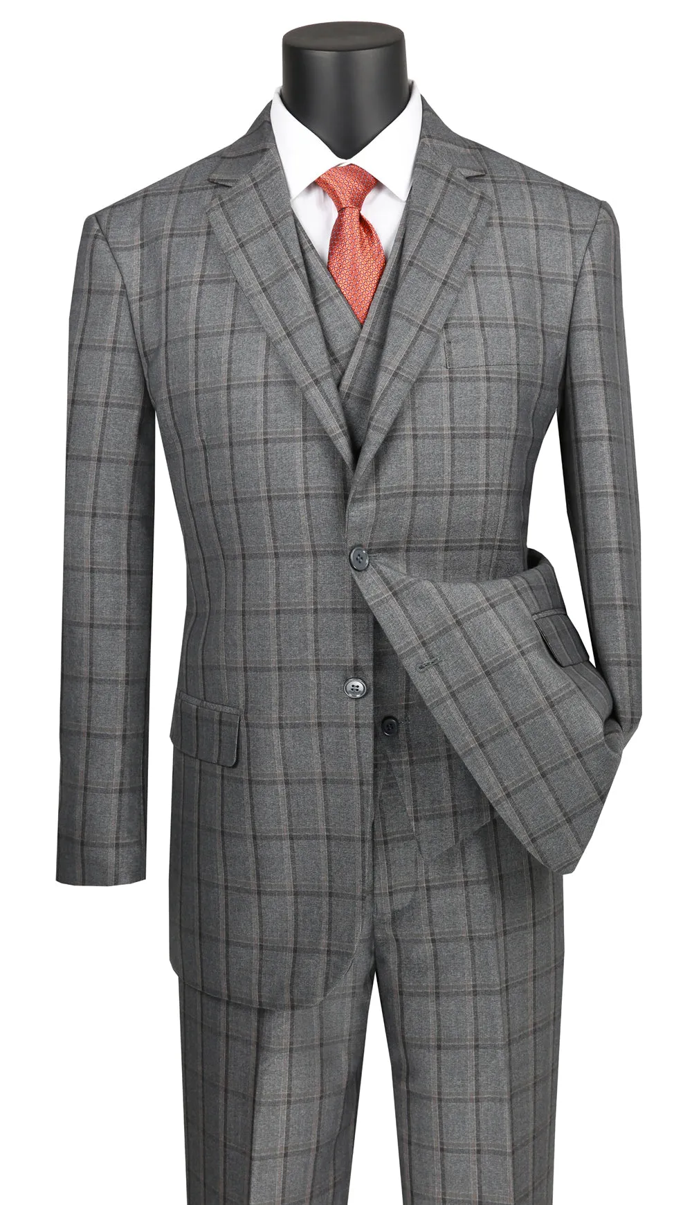 Vinci V2RW-12-GR Mens Suit